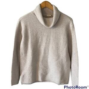 Lou & Grey for Loft Cowl Neck Cream Flecked Sweater size XXS